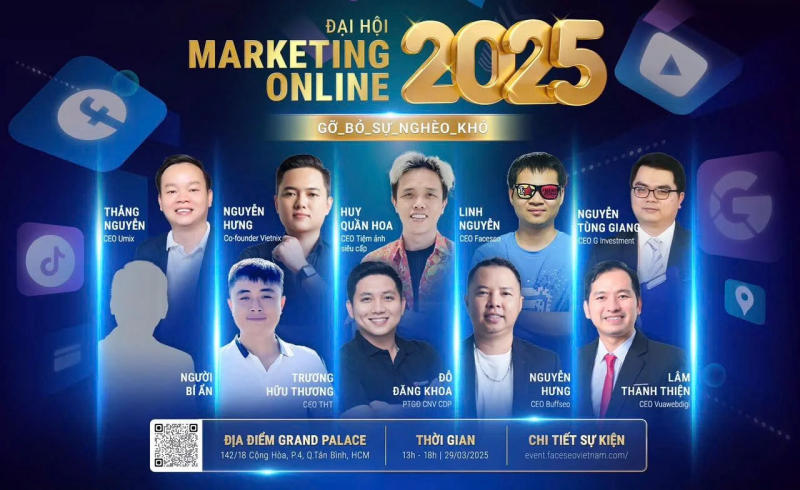 ĐẠI HỘI MARKETING ONLINE 2025 - GỠ BỎ SỰ NGHÈO KHÓ “CƠ HỘI BỨT PHÁ TRONG KỶ NGUYÊN SỐ”